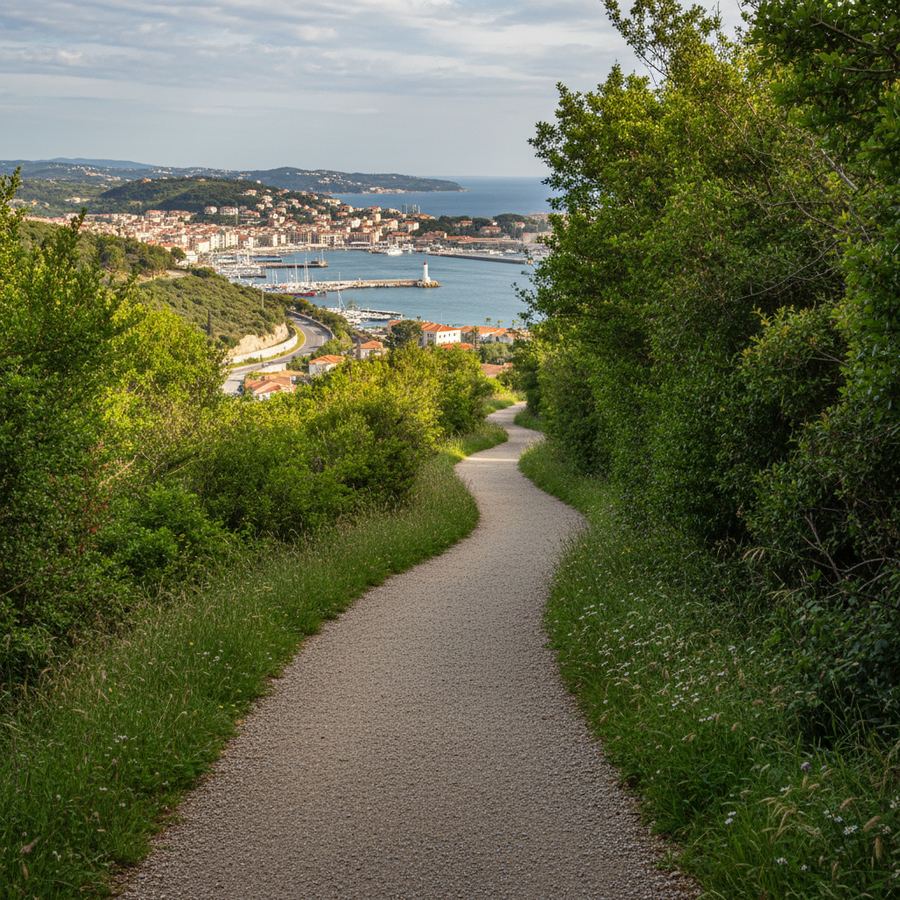 Trailhead area near Owen Sound where the Bruce County Rail Trail begins