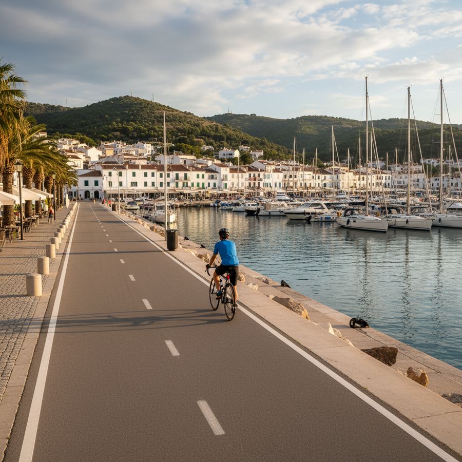 Georgian Trail endpoint near Meaford harbour with Georgian Bay in the background