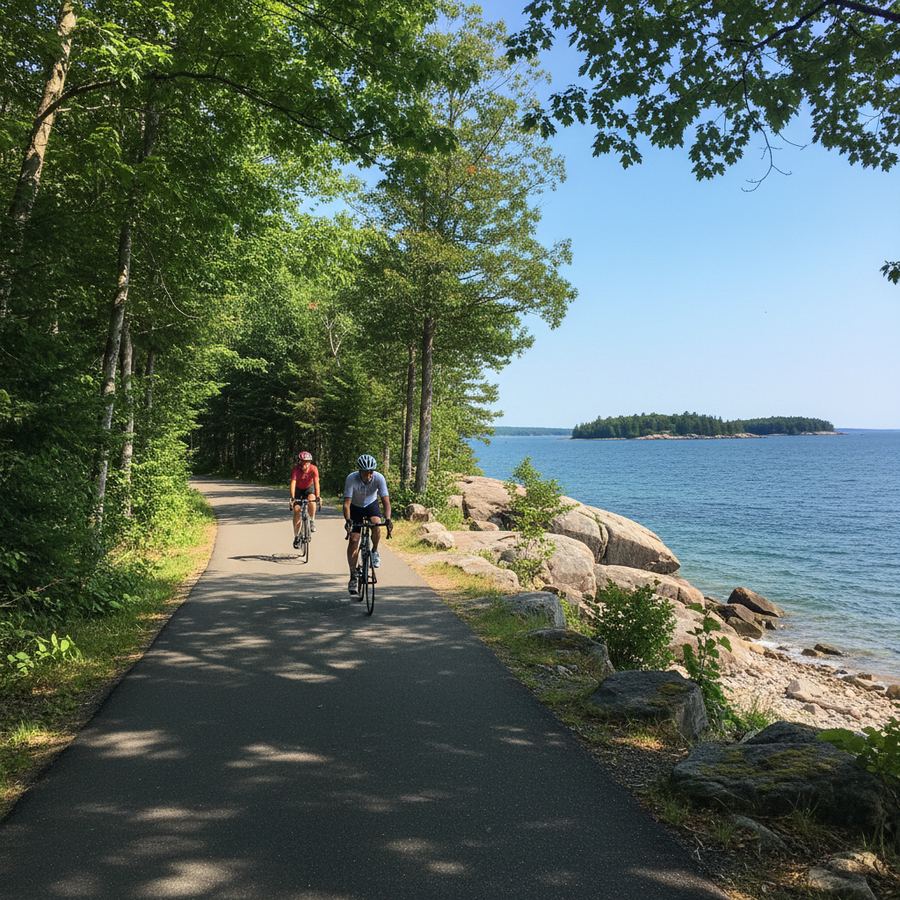 Georgian Trail paved path along Georgian Bay